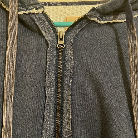 Free people Sweater We the Free zip up thermal hoodie jacket women size L NWOT - Picture 3 of 14